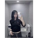 하비시앙 | 하비언니 스트라이프 롱스커트 블랙 크롭티 내돈내산 꾸안꾸 코디 솔직 후기!!