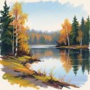 부드러운 오일파스텔로 그리는 풍경화 이미지