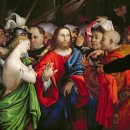 그리스도와 간음한 여인 - 로렌초 로토 이미지