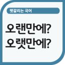 오랜만에? 오랫만에? 오랜동안? 오랫동안? 이미지