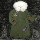 Mr&Mrs Furs ;15ss ARMY PARKA CANVAS PARKA WHITE 미스터앤미세스퍼 캔버스파카 화이트 라쿤퍼 야상 미스앤미세스 멀티패치 화이트 라쿤퍼 롱야상 151 FM PK040 이미지