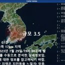[국내지진속보] 2023/7/29 PM 7시 7분 59초 전북 장수군 북쪽 17Km 지역 규모 3.5 깊이 6Km 이미지