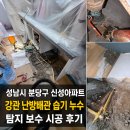 분당-108 | 성남시 분당구 신성아파트 강관 난방배관 습기 누수 탐지 보수 시공 후기