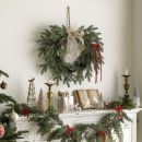 장식벽 | 마레 리본 파인 가랜드 크리스마스 리스 조화 벽트리 장식 솔직 후기