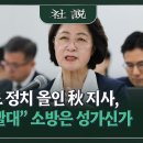 여의도 정치 올인 秋 지사, "재정 빨대" 소방은 성가신가 이미지