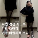 데일리-룩 | 쉬인 검정 시스루 기모 스타킹 겨울 데일리룩 코디 후기