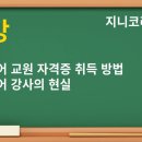 특강(1) 교원 자격증 및 한국어 강사 현실 이미지