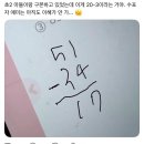 요즘 초등학교 산수 뺄셈하는 방법. 이미지