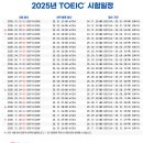 2025년 토익 TOEIC 시험 일정 및 토익과외 안내 이미지