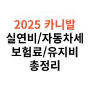 뉴고려통상 | 2025년 카니발 차량 실연비, 자동차세, 보험료, 실제유지비 총정리