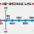 서울 ~ 춘천 고속도로 노선도 이미지