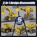 호환빌딩 | [추천][버섯] 레고테크닉 호환 5 in 1 굴삭기/불도저 빌딩 블록(STEM)