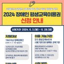 2024년 장애인평생교육이용권 안내 이미지