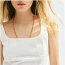 화이트리본 | 에이치앤엠 코튼 포플린 스퀘어넥 백리본 원피스 화이트 착용 후기