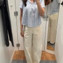 167 | 유니클로 저지배럴레그팬츠 다크그린 오프화이트 S사이즈 167cm 착용 후기