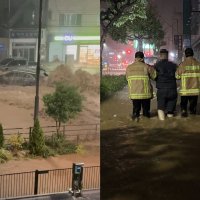 “차량 떠내려가고 허리까지 물찼다” 밤새 공포에 떤 거제