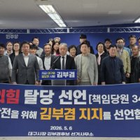 대구 국힘 책임당원 347명, 김부겸 지지 선언