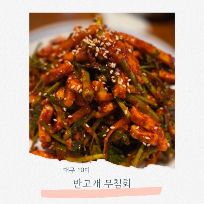 대구 10미 반고개 무침회 골목 맛집 푸른회식당 또또또간집