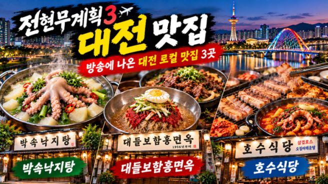 전현무계획3 대전 맛집 총정리｜박속낙지탕·대들보함흥면옥·호수식당 가격·메뉴