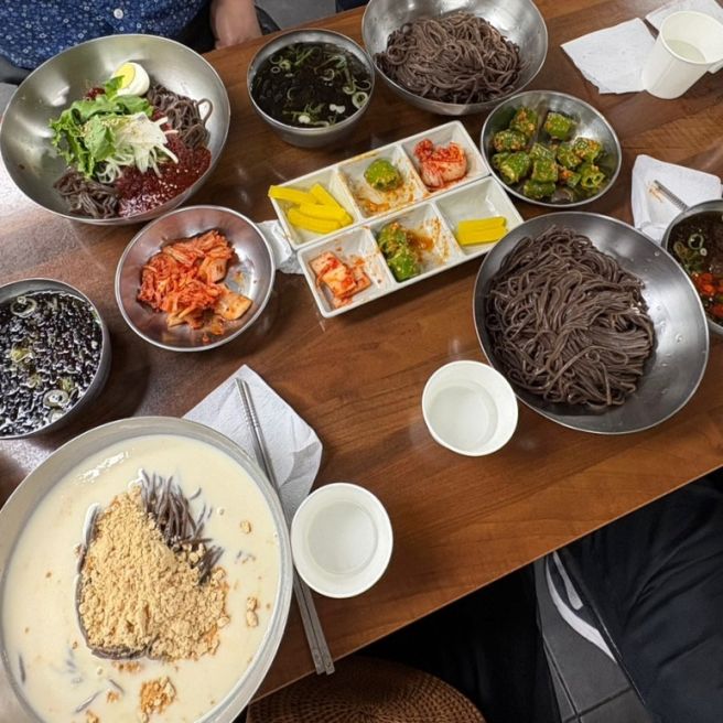 전주 메르밀진미집 소바 콩국수맛집 본점 주차장 웨이팅