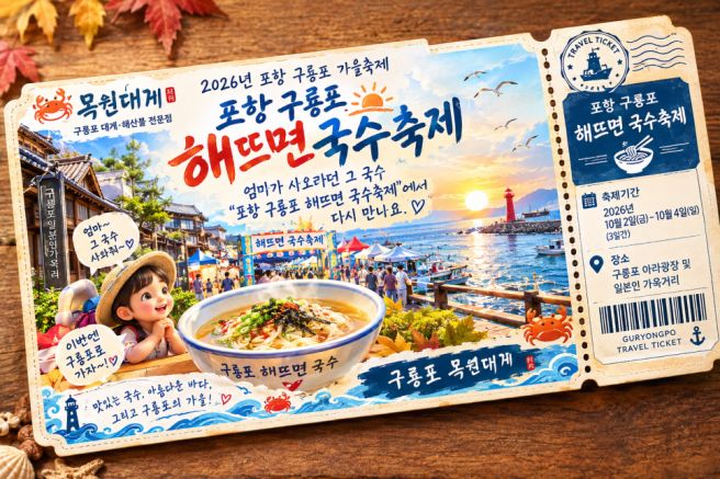 2026년 구룡포 가을축제 엄마가 사오라던 그 국수 해뜨면 국수축제에서 다시 만나요