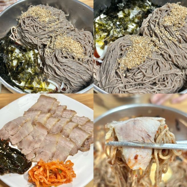 춘천 실비막국수 내돈내산 후기 - 주차 막국수 곱빼기 수육 등