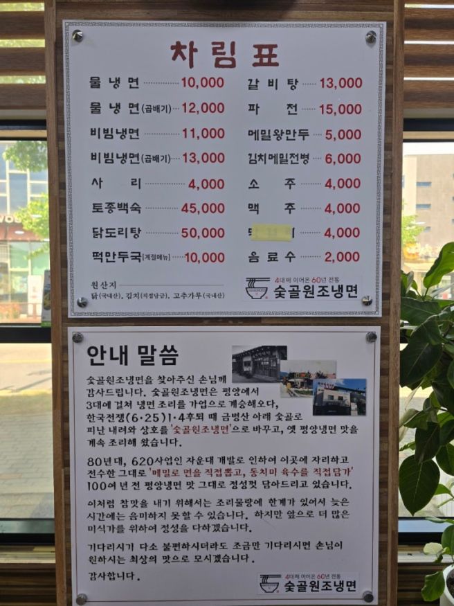 요즘 날씨에 어울리는 냉면맛집 대전 신성동 숯골 원조 냉면