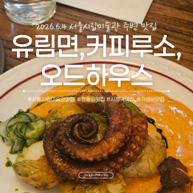 서울시립미술관 주변 맛집 유림면, 커피루소 정동, 오드하우스