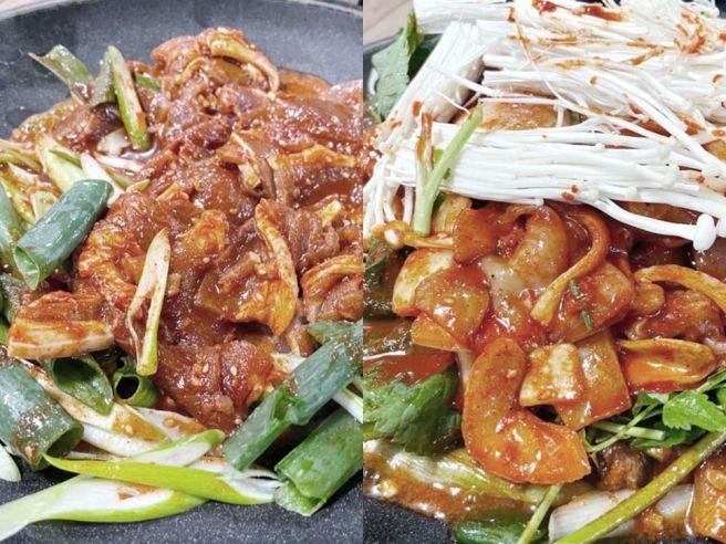 제주공항 근처 맛집 태광식당, 한치주물럭 돼지주물럭 반반 제대로 먹는 법