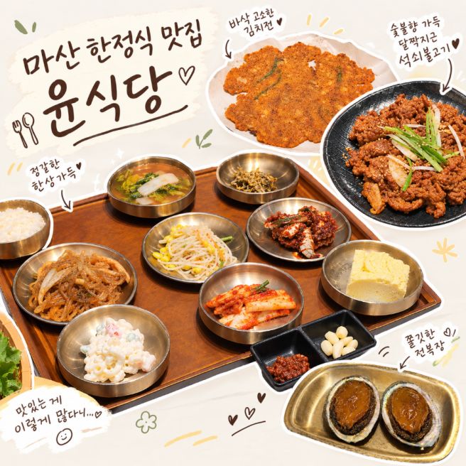​[마산합포구 맛집] 숯불향 미쳤다.. 마산한정식맛집 윤식당에서 석쇠불고기 정식 먹은 솔직후기