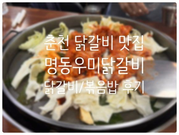 춘천 명동우미닭갈비 춘천닭갈비맛집 추천